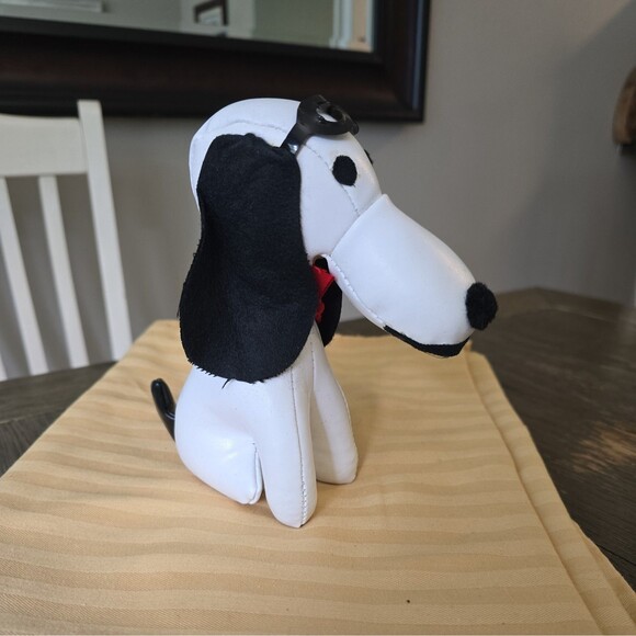 Vtg Peanuts SNOOPY Flying Ace Red Baron Vinyl Stuffed Animal Toy Doll - Picture 2 of 7